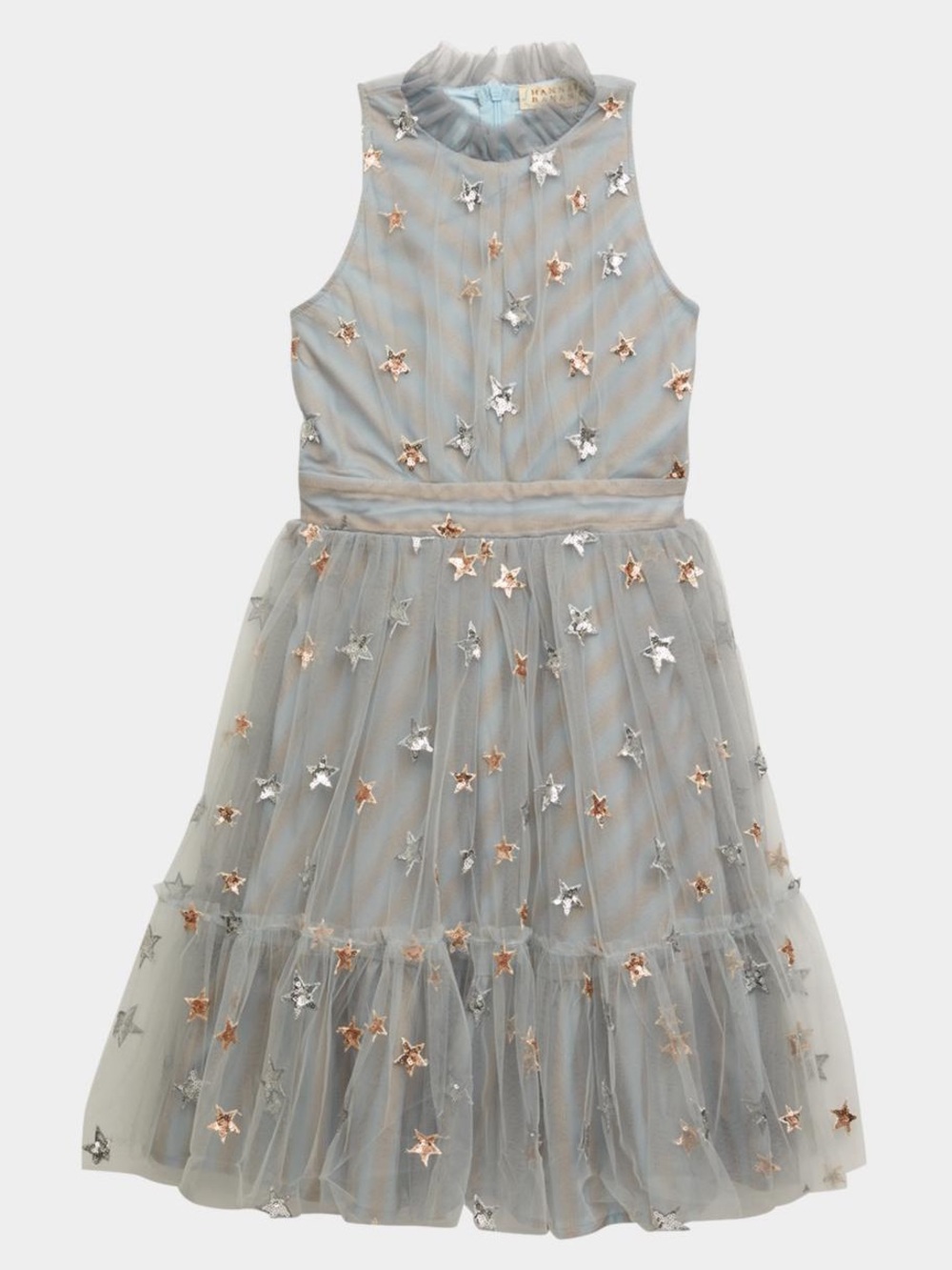 Hannah Banana Silver and Rose Gold Star Tulle Gown